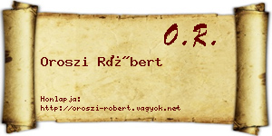 Oroszi Róbert névjegykártya