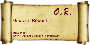 Oroszi Róbert névjegykártya