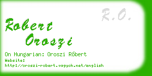 robert oroszi business card